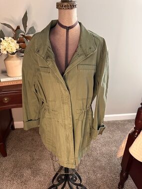 Old Navy Olive Utility Jacket with Waist Cinch